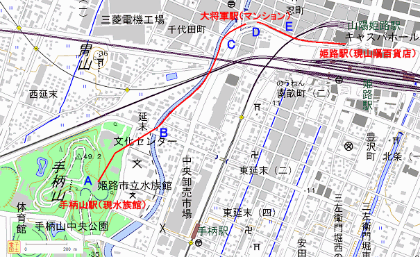 姫路市営モノレール 路線図